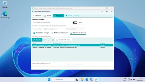 DismUI - Création du déploiement automatisé 3